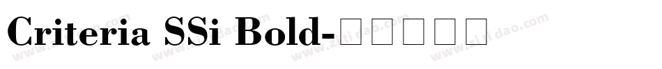 Criteria SSi Bold字体转换